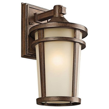 Atwood 14.25" Outdoor Wall Light in Brown Stone