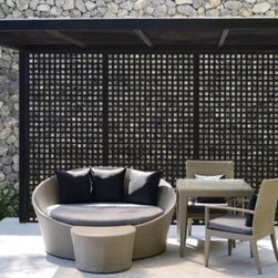 Square Lattice in Black - Deck Tiles And Planks