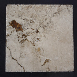 Travertine Pavers - 16x16 Chiseled and Honed Aspendos Travertine Pavers - Ivory - Products