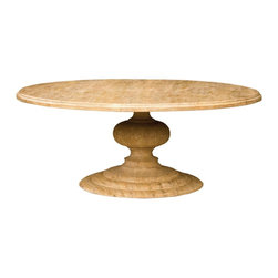 76" Round Pedestal Dining Table-Whitewash - Products