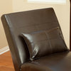 GDF Studio Brisbane Curved Lounge Chair In Brown Leather