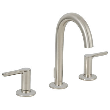 Studio S Widespread With Drain, Lever Handle, 1.2 GPM, Brushed Nickel