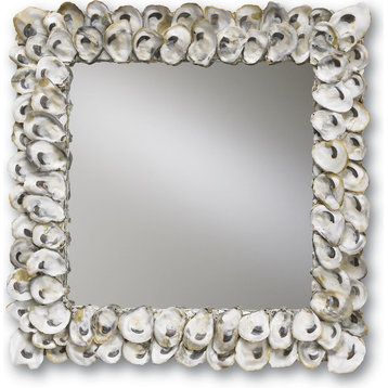 Nature Inspired Oyster Shell Mirror Square, Natural Shell