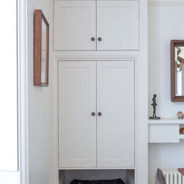 Transitional kitchen that's small on space but big on style.