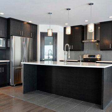 Slab Doors Maple Wood Stained Espresso
