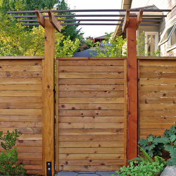 Cedar and Steel Garden Gate