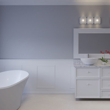 Brilliance 3-Light Bath Vanities above Bathroom Mirror