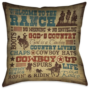 Welcome to the Ranch Decorative Pillow, 18"x18"