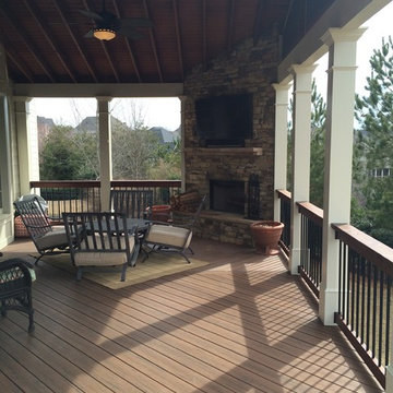 Porch with Composite Decking and Fireplace