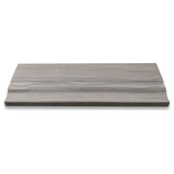 Athens Grey Marble Baseboard Crown Molding Tile 4x12 Honed Haisa Dark, 1 piece