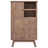 vidaXL Sideboard Side Cabinet with 3 Shelves and 3 Drawers Solid Teak Wood