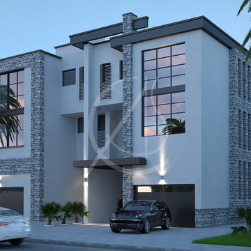 Twin Courtyard Modern House Design