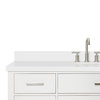 Ariel Bristol 61" Oval Sink Bath Vanity, White, 1.5" White Quartz