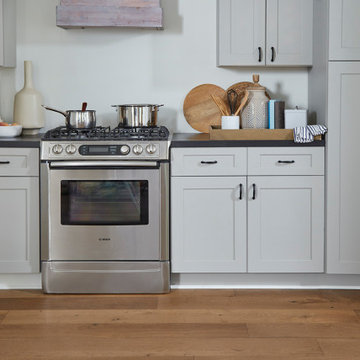 Light Grey, Solid, White Birch, Kitchen Cabinets