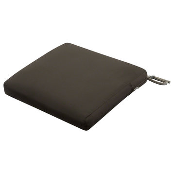 Square Patio Seat Cushion Slip Cover and Foam, Espresso, 19"x19"x3"