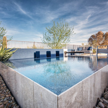 Luxury Pool, Perimeter Overflow Spa and Cantilevered Fire Feature