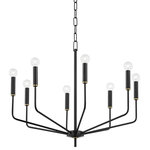 Mitzi by Hudson Valley Lighting - Bailey 8-Light Chandelier Aged Brass/Soft Black - Bailey is not your traditional candelabra, in fact, she's had quite the glow up. Svelte arms extend upwards to greet metal candlesticks and globe bulbs, all hanging gracefully from a delicate chain. Designed with you in mind, Bailey is available in six, eight, or 15-light options. Working with a long dining room table? Place two of the six-light versions at least 2.5' apart. Finish options include aged brass, polished nickel, and soft black.