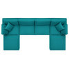 Cloud Couch, U-Chaise Cloud Sectional Sofa Set, Modular 6Piece Dream Couch, Teal
