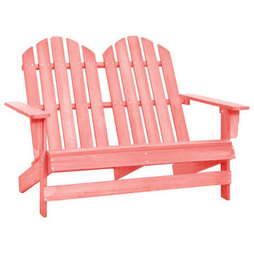 vidaXL 2-Seater Patio Adirondack Chair Outdoor Furniture Solid Wood Fir Pink