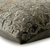 Grey Velvet Embroidery 24"x24" Throw Pillow Cover - Mystic Dream