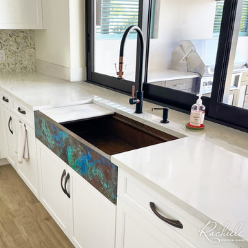 42" Custom Copper Farmhouse Sink and Matching Hood Band
