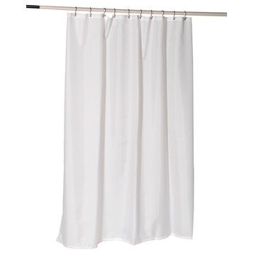 Nylon Fabric Shower Curtain Liner w/ Metal Grommets in White