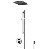 Chrome Shower System with 10" Rain Shower Head and Hand Shower