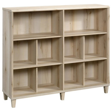 Transitional Bookcase, Spacious Open Storage Cube Compartments, Pacific Maple