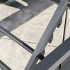 GDF Studio Mottetta Outdoor Aluminum Chaise Lounge, Gray/Black, Set of 2