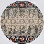 KAS - KAS Chester 5635 Pines Lodge Rug, Ivory, 7'10"x7'10" Round - Let's bring nature indoors! Chester is a machine woven collection designed of updated and trendy lodge looks in today's colors. Youre sure to enjoy the feel of the woodsy outdoors in the comfort of your home! These rugs are made in Turkey of 100% polypropylene and have a pile height.