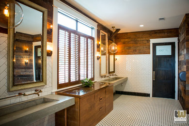 Inspiration for an industrial bathroom remodel in Austin