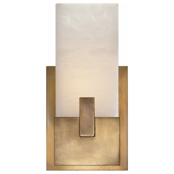 Covet Short Clip Bath Wall Sconce, 1-Light, -Burnished Brass Shade 10.75"H