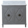 Legion Furniture Tessa Vanity Cabinet With Top, Gray, 36"