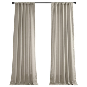 Euro Linen Curtain Single Panel, Light Birch, 50w X 96l