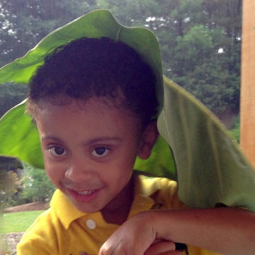 Discovering that an elephant ear leaf is a great umbrella! Free to pick and play