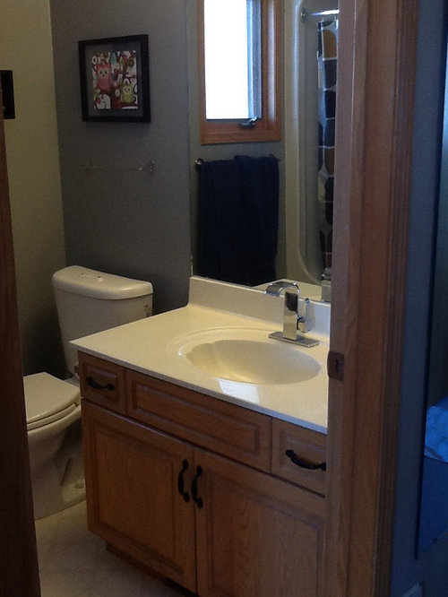 Help we are remodelling our bathrooms and my home is all light oak.