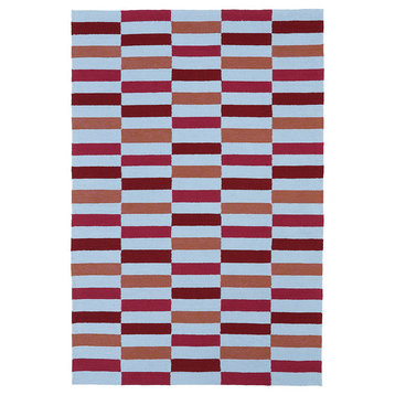 Kaleen Matira Mat03 Striped Outdoor Rug, Cranberry (08), 5'0" x 7'6"