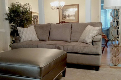 Inspiration for a transitional family room remodel in Raleigh