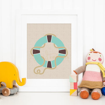 Lifesaver Nautical Nursery Print