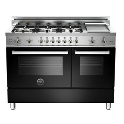 Bertazzoni PRO486GGASNE Black 48" Professional Series Gas Range - Natural Gas - Gas Ranges And Electric Ranges