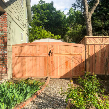 Premium Redwood Framed Fence Line with Arched Framed Single Gate