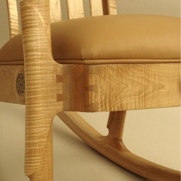 Figured Maple Custom Handmade Rocking Chair