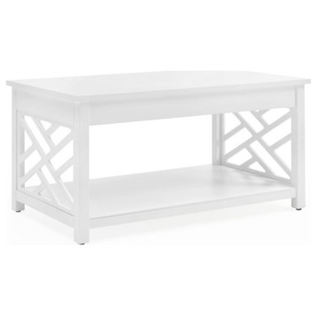 Coventry 36"W Wood Coffee Table, White