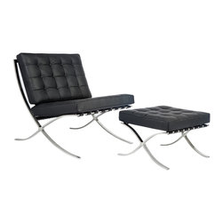 Catalunya Chair & Ottoman Black - Armchairs And Accent Chairs