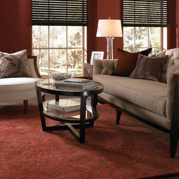 Williamsburg Lace Round Hand Tufted Rugs, Brick
