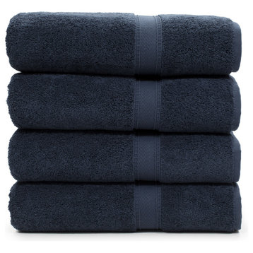 Linum Home Textiles Sinemis Terry Bath Towels, Set of 4, Navy