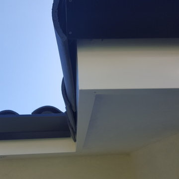 Huntington Beach California, White Fascia Wrap, Black 6 inch Angle Face Gutters