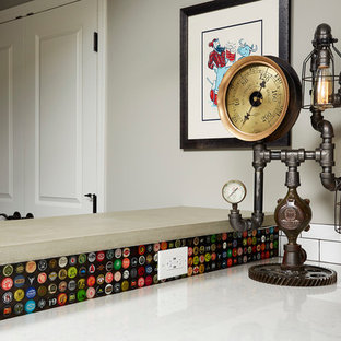 Large transitional home design photo in Minneapolis