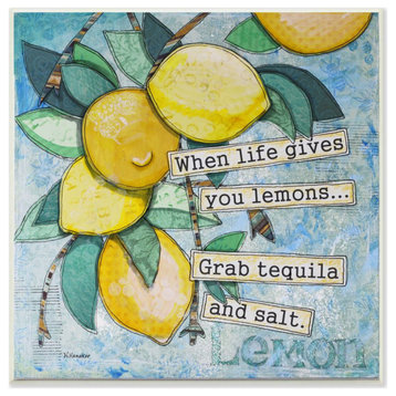 Lemons Tequila Funny Word Kitchen Collage Design, 12"x12"