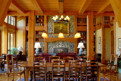 This is an example of a country dining room in Portland.
